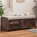 Distressed Shutter Storage Bench With Acacia Veneer For Retro Charm For Living Room,Entryway_maomaolike.com