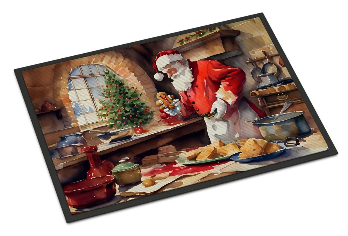 Cookies With Santa Claus Doormat Front Door Mat Indoor Outdoor Rugs For Entryway, Non Slip Washable Low Pile, 24H X 36W_maomaolike.com
