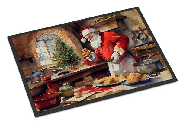 Cookies With Santa Claus Doormat Front Door Mat Indoor Outdoor Rugs For Entryway, Non Slip Washable Low Pile, 24H X 36W_maomaolike.com