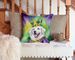 Kuvasz King Of Mardi Gras Throw Pillow Machine Washable, Indoor Outdoor Decorative Pillow For Couch, Bed Or Patio, 14Hx14W_maomaolike.com