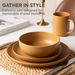 12-Piece Stoneware Dinner Plates Bowls Sets | Microwave & Dishwasher Safe | Non-Toxic Dinner Plates Bowls Set | Stackable Matte Glaze Kitchenware For 4_maomaolike.com