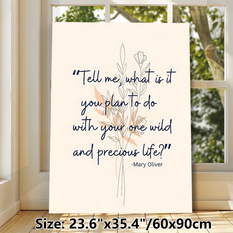 Inspirational Literary Quote Painting Poster, Minimalist Line Art Floral Poster, Thought-provoking Motivational Decor For Bedroom, Living Room, Office_maomaolike.com