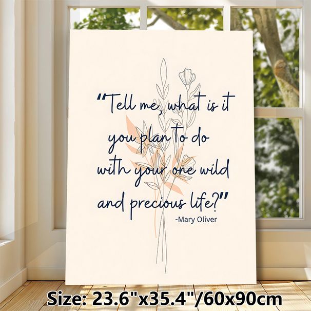 Inspirational Literary Quote Painting Poster, Minimalist Line Art Floral Poster, Thought-provoking Motivational Decor For Bedroom, Living Room, Office_maomaolike.com