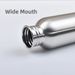 Stainless Water 350-2000ml Big Mouth Single Wall Drinking Sports Bottle Flasks With All Steel Lid_maomaolike.com