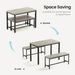 Industrial Dining Table Set With 2 Benches, Grey And Black Kitchen Counter Table For Breakfast, Living Room, Party Room, 43.3"L X 23.6"W X 29.9"H_maomaolike.com