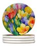 Freesias In Watercolor Large Sandstone Coasters Pack Of 4 Absorbent Round Coasters Decor Gifts For Men Or Women, 4 In, Multicolor_maomaolike.com