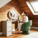 Green Swivel Barrel Accent Chair, Modern Upholstered Living Room Chair_maomaolike.com