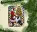 Collie And Santa Claus Porcelain Ornament Christmas Tree Hanging Decorations For Home Christmas Holiday, Rectangle, Gift, Multicolor_maomaolike.com