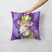 Greyhound King Of Mardi Gras Throw Pillow Machine Washable, Indoor Outdoor Decorative Pillow For Couch, Bed Or Patio, 18Hx18W_maomaolike.com