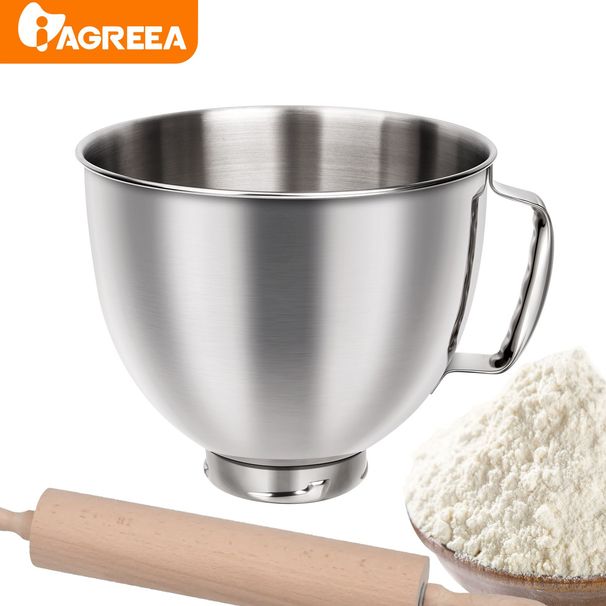 IAGREEA Stainless Steel Mixing Bowl With Handle, Lightweight And Drop Resistant, Suitable For Kitchen Aet Of 4.5QT/5QT Kitchenaid Stand Mixers Models_maomaolike.com