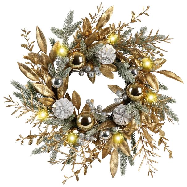 Christmas Wreath 20 Inch Christmas Door Decorations Wreath With Warm Lights_maomaolike.com