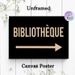 French Bibliothèque Themed Painting Poster, Minimalist Typography With Arrow Poster, Clear Directional Guide, Ideal For Home Library And Study Room_maomaolike.com
