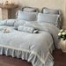 1 French Princess Style All-Cotton Brushed Four-Piece Set Girly Heart Jacquard Ruffle Edge Duvet Cover Bed Sheet Thickened Bedding_maomaolike.com