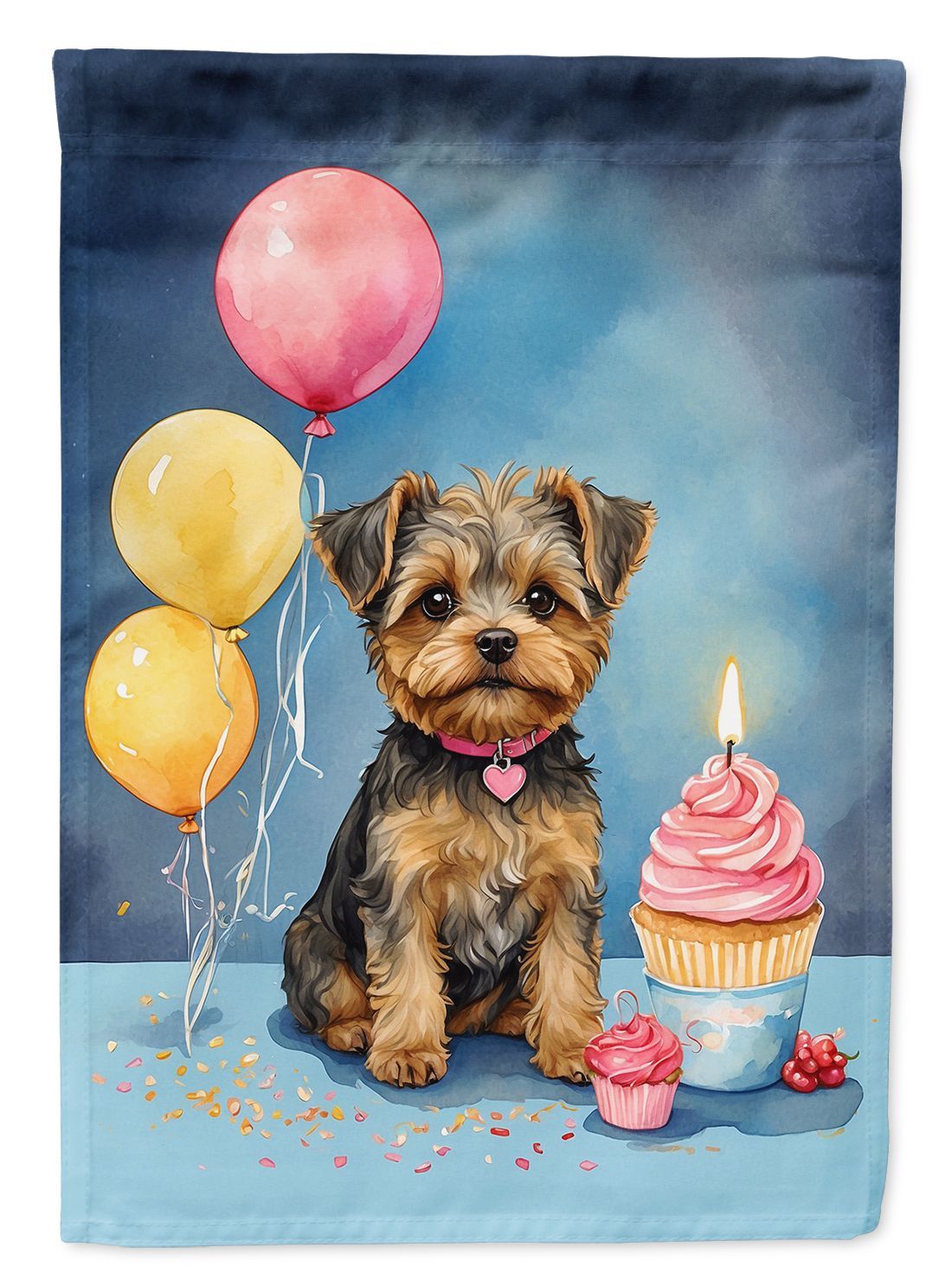 Yorkipoo Happy Birthday House Flag Large Porch Sleeve Pole Decorative Outside Yard Banner Artwork Wall Hanging, Polyester, House Size, Multicolor_maomaolike.com