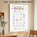 French Cursive Alphabet Painting Poster, Vibrant Colorful Star-adorned Cursive Chart Poster, Supports Cursive Writing Learning, Ideal For Study Areas_maomaolike.com