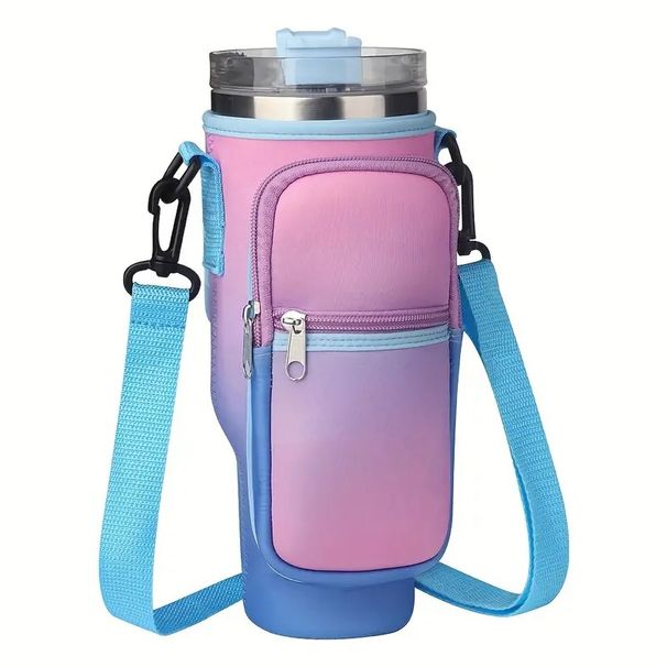 Neoprene water cup holder with crossbody water cup storage bag multifunctional 40OZ external heat insulation handle mug holder kettle_maomaolike.com