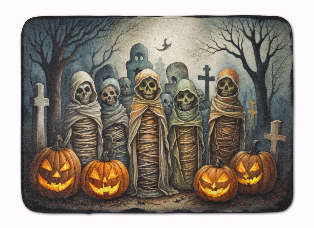 Mummies Spooky Halloween Memory Foam Kitchen Mat Machine Washable Anti-Fatigue Mat Cushion Comfort Bath Mat Or Kitchen Rug_maomaolike.com