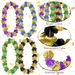20pcs Hawaii Leis, Graduation Theme Party Hawaiian Leis, Black Gold Blue Bulk Photo Props, Hula Party Decoration Leis Necklaces, Suitable For Birthday, Graduation, Wedding Celebration Supplies_maomaolike.com