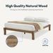 Solid Wood Adjustable Bed, Queen Size Japanese Joinery Bed With Head Elevation, 1200 Lbs Capacity, Rustic & Mid-Century Modern Design, Rubberwood Platform Bed, Easy Assembly, Walnut_maomaolike.com