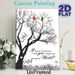 Tree With Birds & Romantic Poem Painting Poster, Minimalist Silhouette Bare Tree With Vibrant Birds And Lyrical Verse Poster, Delivers Tranquil Warm_maomaolike.com