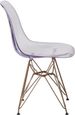 2 Pack Eames Chair Eiffel Tower Golden Base Ghost Chair Side Dinning Chair Transparent_maomaolike.com