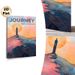 Inspirational Journey Painting Poster, Vibrant Stained-Glass Style Mountain & Figure Scene Poster, Motivational Quote Decor Ideal For Home Office_maomaolike.com