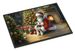 Fox Terrier And Santa Claus Doormat Front Door Mat Indoor Outdoor Rugs For Entryway, Non Slip Washable Low Pile, 24H X 36W_maomaolike.com