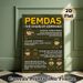 PEMDAS Math Order Painting Poster, Cartoon Military-style Illustrated Math Operations Poster, Practical Math Learning Guide, Suitable For Classroom_maomaolike.com