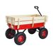 outdoor Sport Wagon Tools Cart Wooden Side Panels Air Tires Wagon (red)_maomaolike.com
