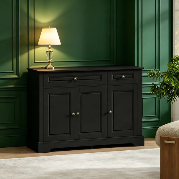 Sideboard Buffet Cabinet, Modern Accent Cabinet With 2 Drawers And Adjustable Shelves, Entryway Cabinet_maomaolike.com