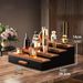 Wooden Tiered Perfume Organizer, Countertop Cosmetic Display Stand With Drawers & Hidden Multi-Functional Storage Layer For Dresser Counter Storage_maomaolike.com