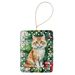 Skookum Cat By The Christmas Tree Porcelain Ornament Christmas Tree Hanging Decorations For Home Christmas Holiday, Rectangle, Gift, Multicolor_maomaolike.com