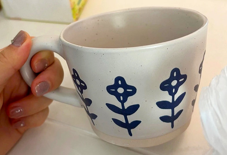 American Style Hand-Pour Coffee High-Value Ceramic Mug Beautiful Household Large Diameter Hand-Pinch Textured Water Cup_maomaolike.com