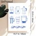 Coffee Themed Painting Poster, Hand-drawn Blue-toned Coffee Utensils Poster, Warm Coffee-inspired Decor Ideal For Kitchen, Café And Dining Space_maomaolike.com