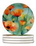 California California Poppies In Watercolor Large Sandstone Coasters Pack Of 4 Absorbent Round Coasters Decor Gifts For Men Or Women, 4 In, Multicolor_maomaolike.com