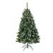 4.5 Ft Glitter Bristle Mixed Hinged Tree With Red Berry And Pine Cones And 200 Lights, 407 Branch Tips_maomaolike.com