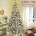 9ft Tall Prelit Artificial Christmas Tree Holiday Décor With 1868 Snow Flocked Branches, 600 Warm White LED Lights, Auto Open, Green_maomaolike.com