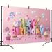 Pink Happy Birthday Party Banner - 2D Flat Polyester Backdrop With Balloons, Candies, Cupcakes, Wall Hanging Photo Props, Party Decor_maomaolike.com