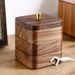 Solid Wood Dental Floss Box, New Chinese Style Black Walnut Wooden Toothpick Storage Box With Lid For Home Use_maomaolike.com