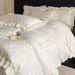 Class A Washable French Romantic Jacquard Lace Four-Piece Set Double-Sided Ice Silk Cool Silky Duvet Cover And Bed Sheet_maomaolike.com