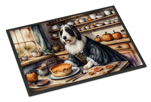 Bearded Collie Fall Kitchen Pumpkins Doormat Front Door Mat Indoor Outdoor Rugs For Entryway, Non Slip Washable Low Pile, 24H X 36W_maomaolike.com