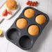 Food Grade Silicone Hamburger 6-Hole French Bread Mold Easy Release Kitchen Baking Tool_maomaolike.com