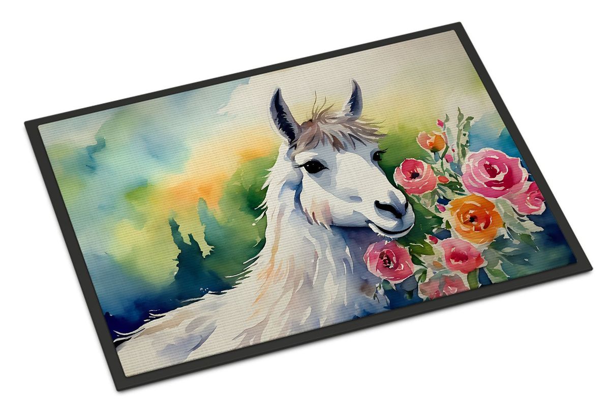 Llama Doormat Front Door Mat Indoor Outdoor Rugs For Entryway, Non Slip Washable Low Pile, 24H X 36W_maomaolike.com