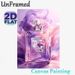 Perfume Bottle Painting Poster, Dreamy Watercolor-style Poster, Shimmery Purple & Pink Perfume Bottle With Pearl-topped Cap, Elegant Decorative Piece_maomaolike.com