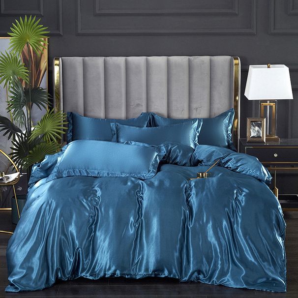 Solid Washed Single Piece Naked Sleep Ice Silk Quilt Plain Color Double Silky Smooth Duvet Cover Factory Direct Wholesale_maomaolike.com