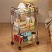Transparent Acrylic Small Trolley Bathroom Storage Rack Bedside Snack Floor Mobile Multi-layer Cosmetic Organizer Shelf_maomaolike.com