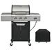 Propane Grill 3 Burner Barbecue Grill Stainless Steel Gas Grill With Side Burner And Cover For Outdoor BBQ, Camping_maomaolike.com