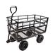 (Black Double Fence Utility Cart) Wagon Cart Garden Cart Trucks Make It Easier To Transport Firewood_maomaolike.com