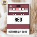 Vintage Cassette Tape "RED" Painting Poster, Minimalist Retro Burgundy Cassette With Bold Text Poster, Nostalgic Music-themed Decor Ideal For Living_maomaolike.com