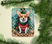 Corgi Christmas Porcelain Ornament Christmas Tree Hanging Decorations For Home Christmas Holiday, Rectangle, Gift, Multicolor_maomaolike.com